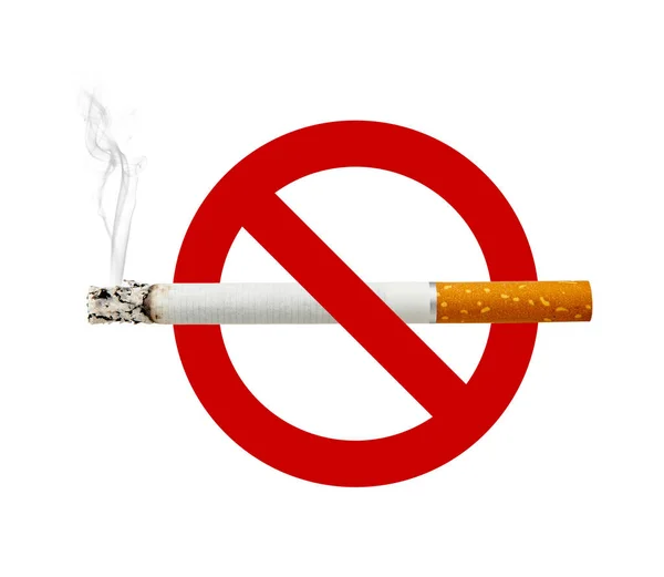 Cigarrillo Ardiente Cigarrillo Aislado Blanco Dejar Fumar —  Fotos de Stock