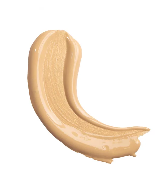 Make Beige Foundation Cream Geïsoleerd Wit — Stockfoto