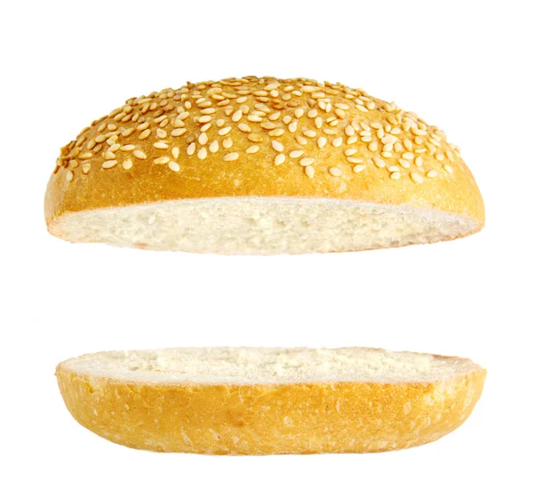 Burger Brötchen Isoliert Auf Weißem Hintergrund — Stockfoto