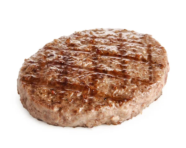 beyaz arka plan üzerinde izole ızgara hamburger köftesi