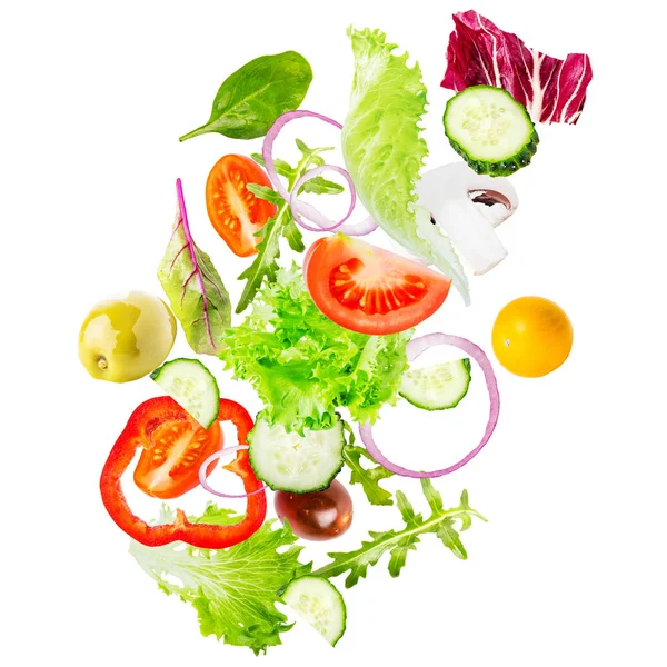 Insalata Isolata Sfondo Bianco — Foto Stock