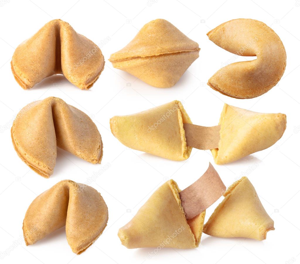 traditional asian fortune cookies, lucky and food concept 