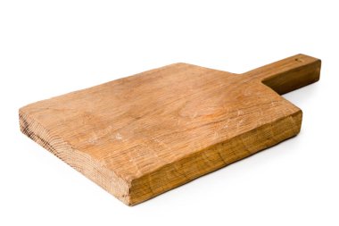 kahverengi ahşap kesme tahtası beyaz izole, stüdyo çekim 