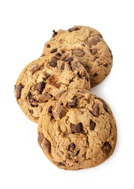 beyaz izole ev yapımı çikolatalı kurabiye 