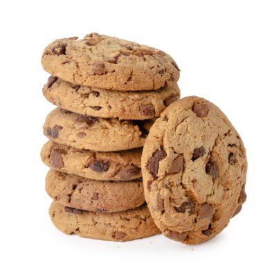 lezzetli brownie çikolatalı kurabiye beyaz izole 