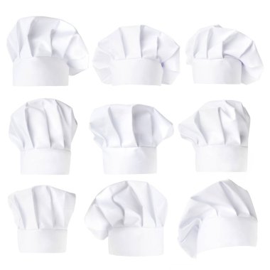 beyaz aşçı üniforma şapka seti