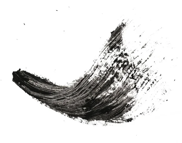 白い背景に抽象的な黒い塗料のスプラッシュ — ストック写真