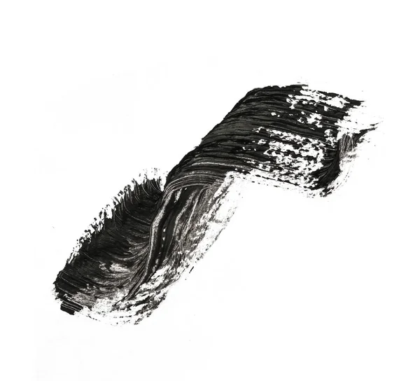 白い背景に抽象的な黒い塗料のスプラッシュ — ストック写真