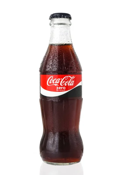 Coca Cola Zero Drink Glasflasche Studioaufnahme — Stockfoto