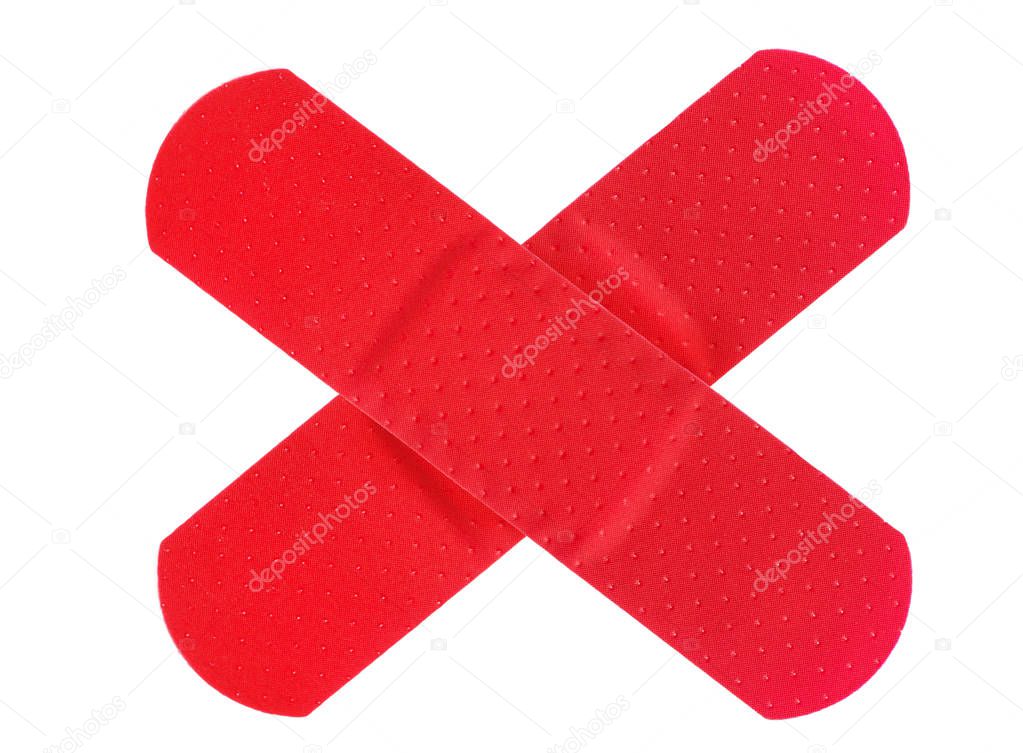 A medical patch on white background