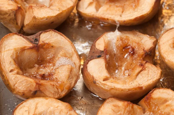 Baked Apples Sugar Cinnamon Closeup — Stock Photo, Image