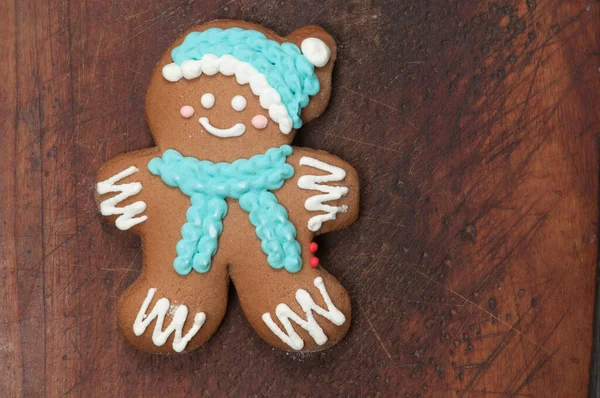 Christmas Gingerbread Wooden Board — Stock Photo, Image