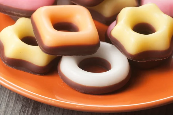 Donuts Con Glaseado Relleno Tiro Cerca — Foto de Stock