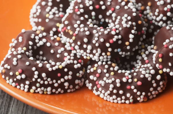 Kuchenringe Mit Zuckerguss Und Belag Nahaufnahme — Stockfoto