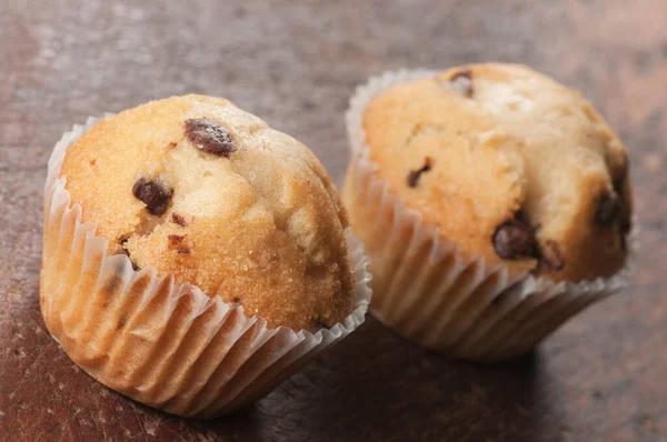 Muffins Aux Raisins Secs Gros Plan Mise Point Locale — Photo