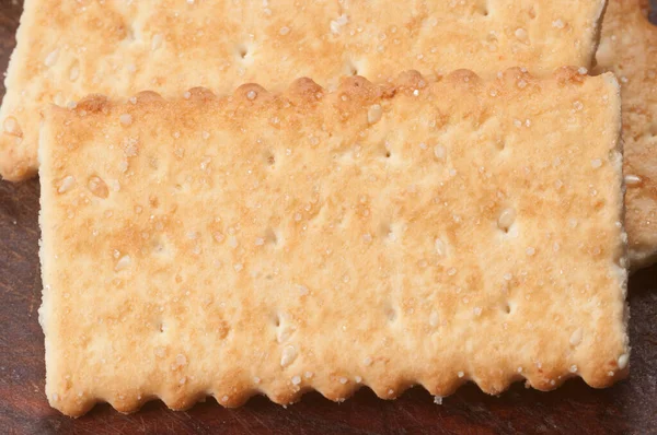 French Crackers Wooden Board Macro Shot — Stock Photo, Image