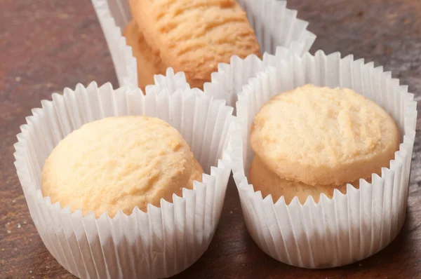 Cookies Med Kokos Närbild Lokalt Fokus — Stockfoto