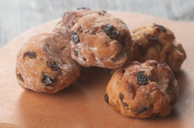 Kuru üzümlü kekler, yakın çekim, yerel odaklanma