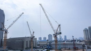 Fotoğraf vinç inşaat meşgul çalışma sabah