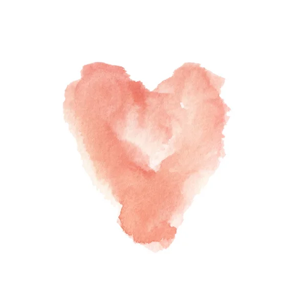 Akwarela pastelowy różowy kształt serca — Zdjęcie stockowe