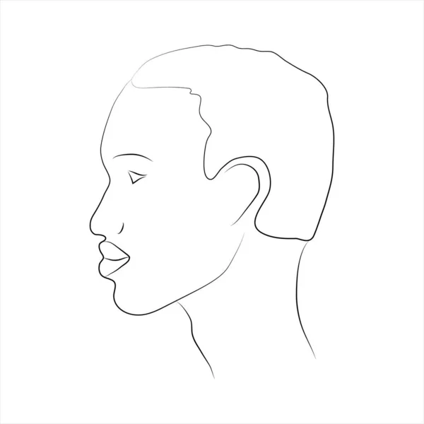 Tête Masculine Profil Portrait Homme Afro Américain Illustration Vectorielle Regard — Image vectorielle