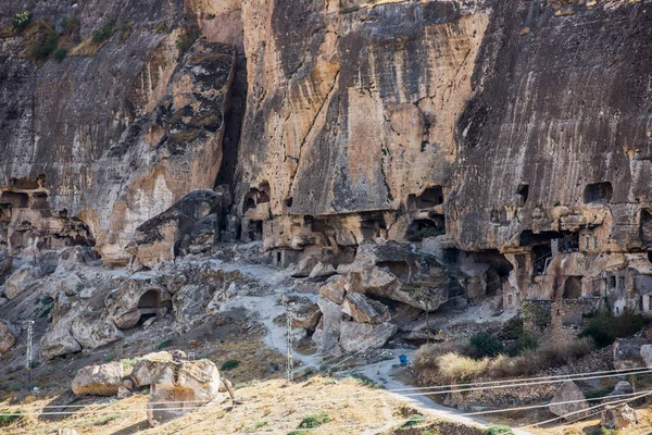 Grottan Huserar Klipporna Hasankeyf Turkiet Batmanprovinsen Forntida Boningar Bergen Nära — Stockfoto