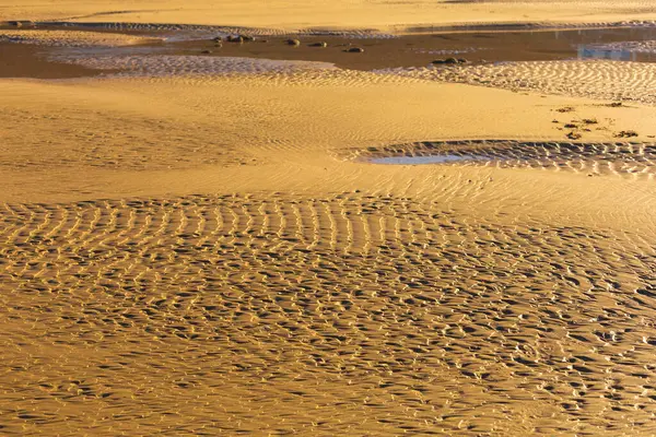 Abstract Natural Background Drawing Water Sand Surface Sand Patterns Beach — Stock Photo, Image