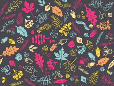 sonbahar orman seamless modeli