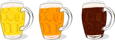 Bira kupası dizaynı. İzole vektör çizimi. Parti için iyi, menü tasarımı.