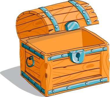 Beyaz arkaplanda boş bir sandık.