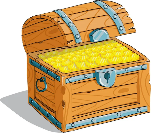 Beyaz arka planda hazine sandığının vektör çizimi.