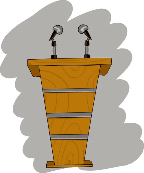 Mikrofon vektör illüstrasyonlu Tribün