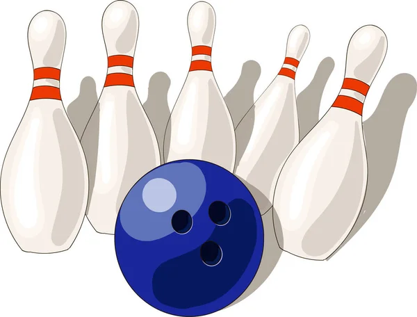 Boule Bowling Écrasant Dans Les Broches — Image vectorielle