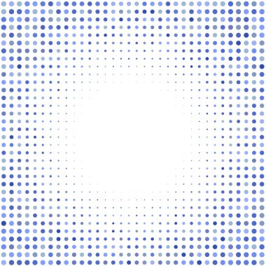 Beyaz arka plan üzerinde mavi noktalı mozaik. 