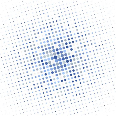 Beyaz arka plan üzerinde mavi noktalı mozaik