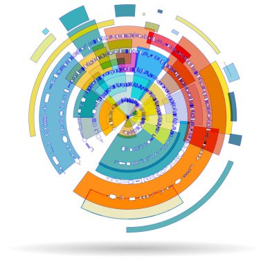 Renkli geometrik şekiller çemberi