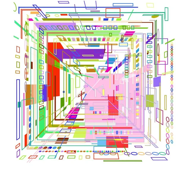 Abstraktní Technologie Pozadí Čtvercovými — Stock fotografie