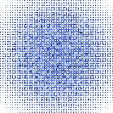 Beyaz arka plan üzerinde mavi noktalı mozaik