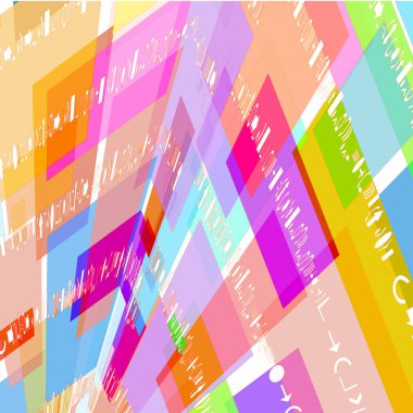 Geometrik şekiller ve oklar ile soyut renkli arka plan