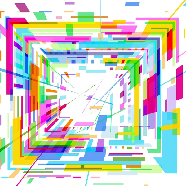 Imagen Abstracta Del Cuadrado Color Sobre Fondo Blanco — Vector de stock