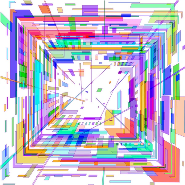 Imagen Abstracta Del Cuadrado Color Sobre Fondo Blanco — Vector de stock