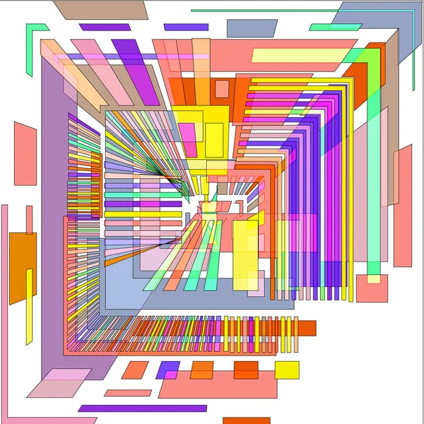 Abstract Beeld Van Gekleurd Vierkant Een Witte Achtergrond — Stockvector