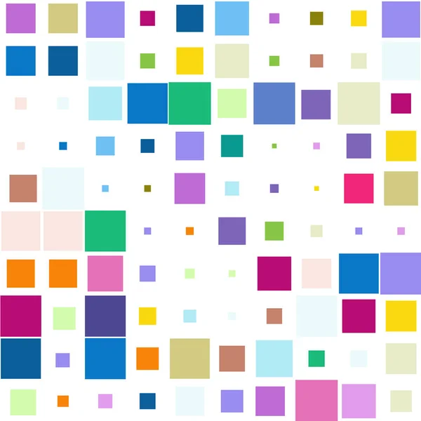Mosaik Mit Bunten Quadraten Auf Weißem Hintergrund — Stockvektor