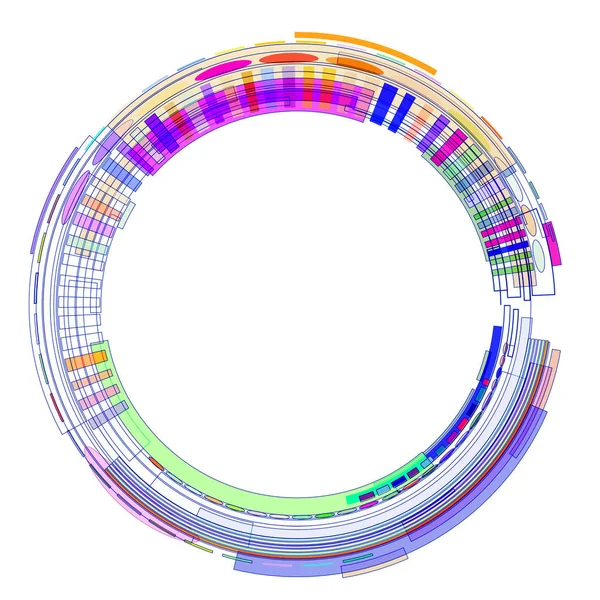 Abstract Gekleurde Radiale Achtergrond Samengesteld Uit Geometrische Vormen Voor Logo — Stockvector