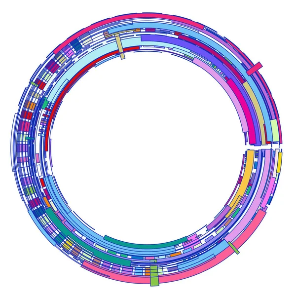 Cirkel Van Gekleurde Geometrische Vormen — Stockvector