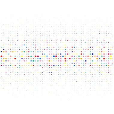 Beyaz arkaplanda çok renkli noktalar