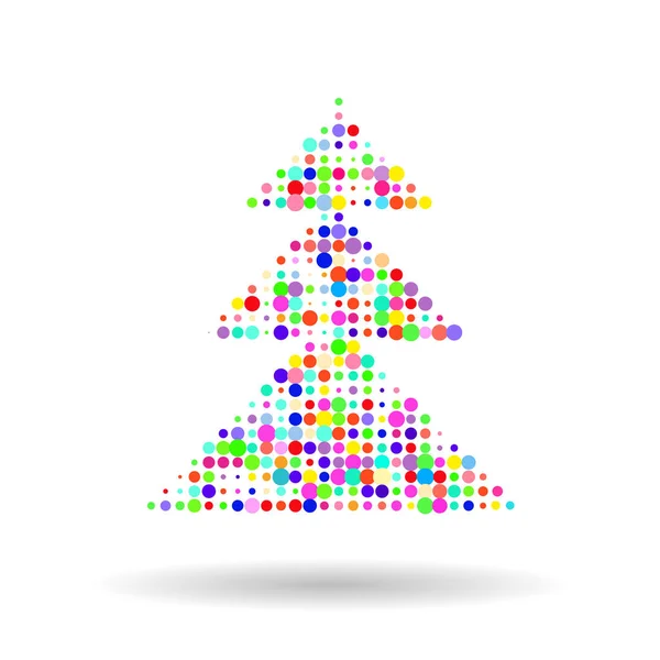 Christmas Tree Circles White Background — Stock Vector