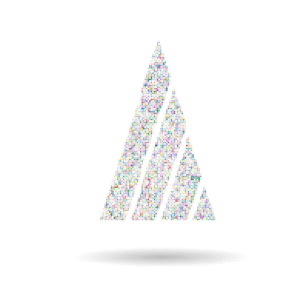 Arbre Noël Avec Cercles Sur Fond Blanc — Image vectorielle