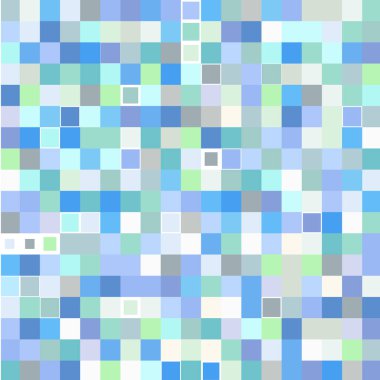 Beyaz arkaplanda renkli kare mozaiği. 