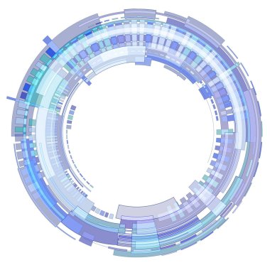 Açık mavi geometrik şekillerin çemberi  